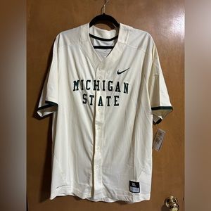 Nike  Full Button Baseball Jersey. Michigan State MSU BRAND NEW WITH TAGS!